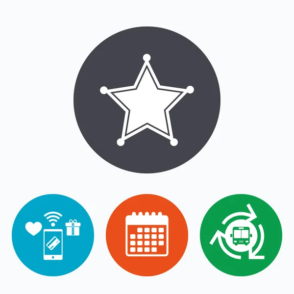 Estrella Sheriff signo icono . — Vector de stock