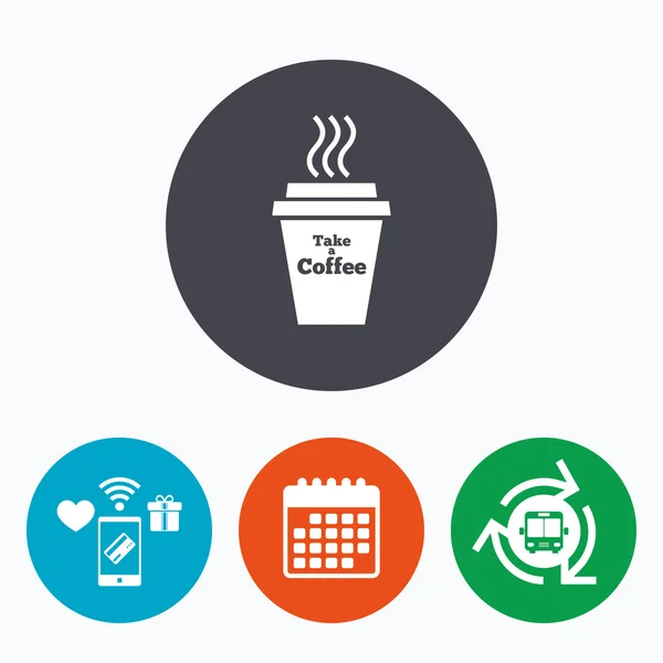 Prenez une icône de signe Café — Image vectorielle