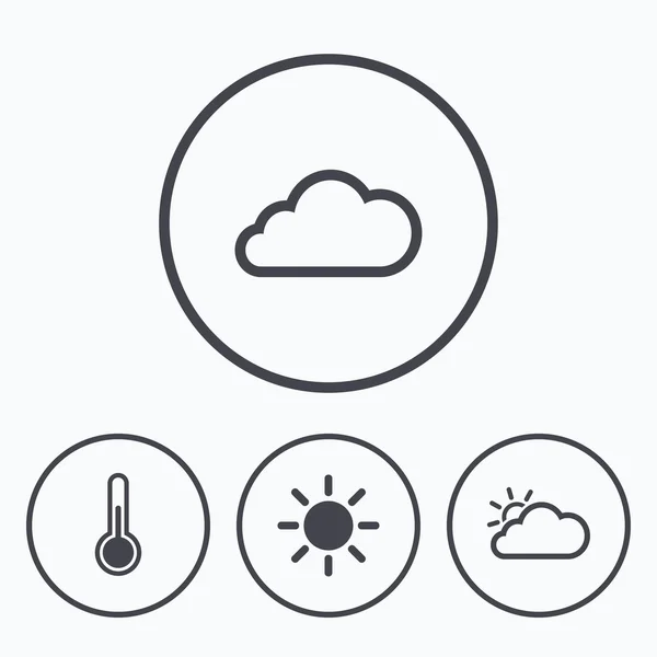 Icoane meteorologice. Nor și soare . — Vector de stoc