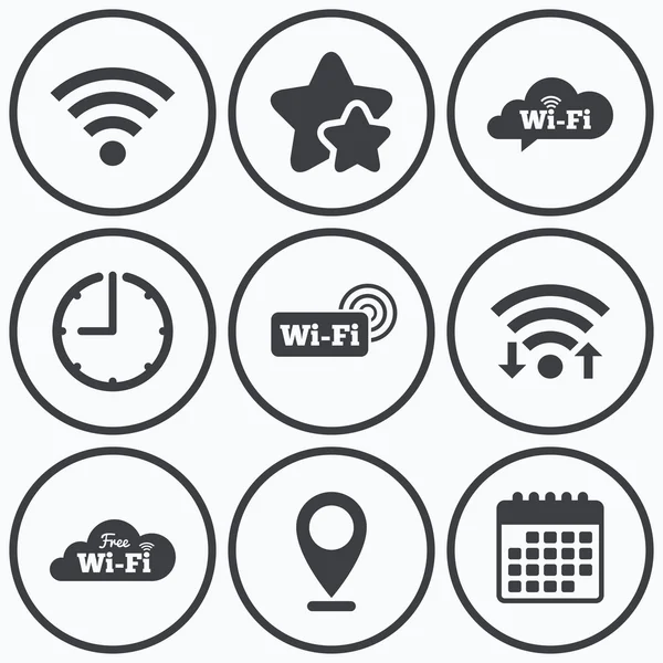 Ícones de rede sem fio Wi-Fi — Vetor de Stock