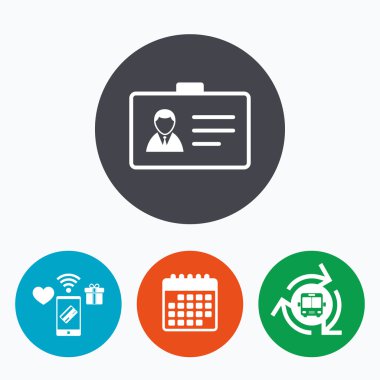 Kimlik kartı işareti simgesi 