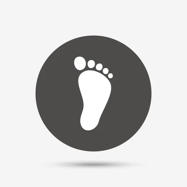 Kinder voetafdruk teken pictogram. Barefoot . — Stockvector