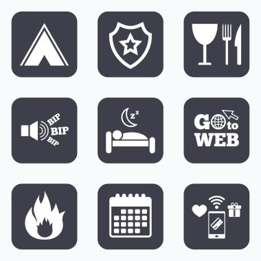 Yemek, uyku, çadır kamp 