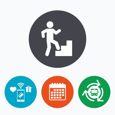 Yukarı simgesi. İnsan yürüyüş 