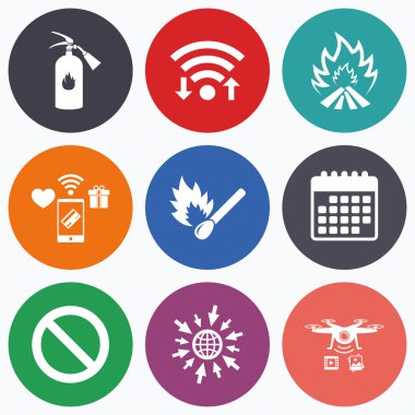 Yangın alev simgeler. 