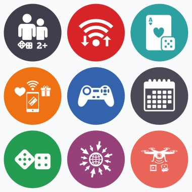 Oyun simgeleri. Masa oyunları oyuncular.