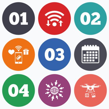 Bir, iki, üç simge adım. 