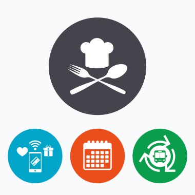 Chef şapka işareti simgesi.  