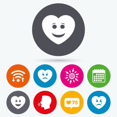 Kalp gülümsemek yüz simgeleri.  