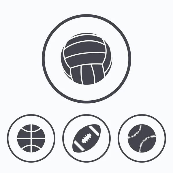 Sportbälle. Volleyball, Basketball, Baseball. — Stockvektor