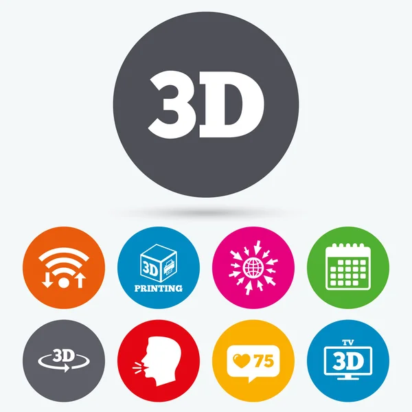 3D-technologie iconen. — Stockvector