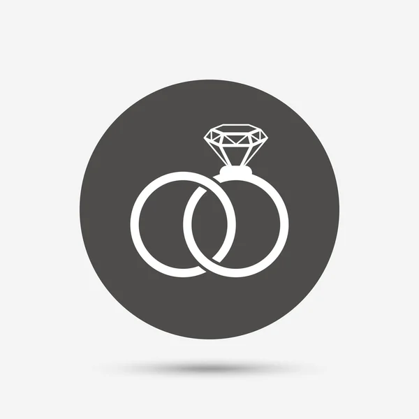 Wedding rings sign icon. — Stock Vector