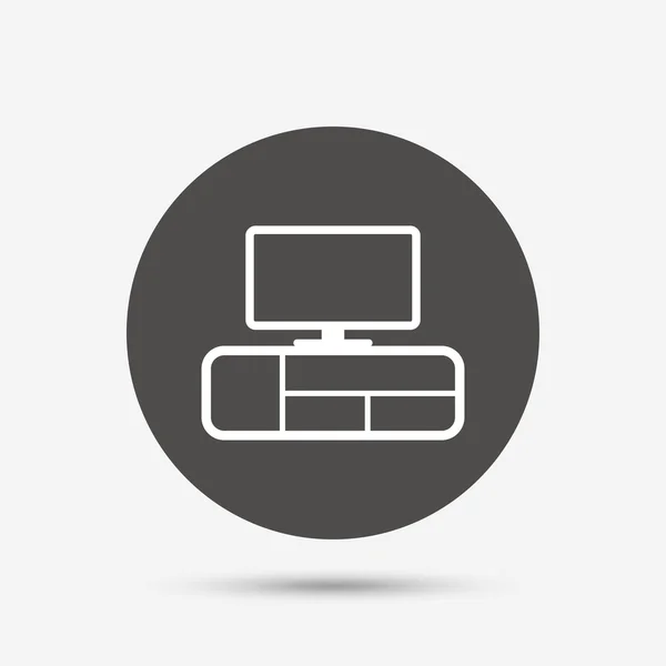 TV mesa signo icono . — Vector de stock