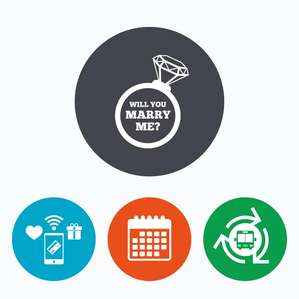 Marry me ring sign icon. — Stock Vector