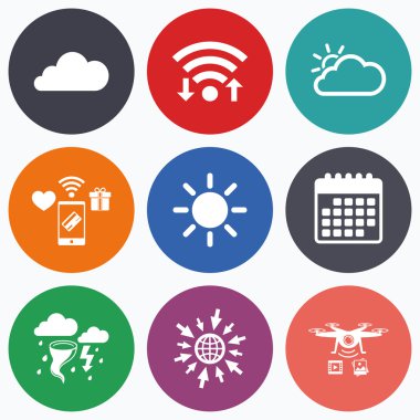 Hava simgeler. bulut ve güneş.  