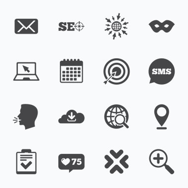 Internet, seo simgeler.  