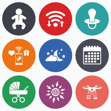 Ay ve yıldız. Bebek Bebek simgesi.  