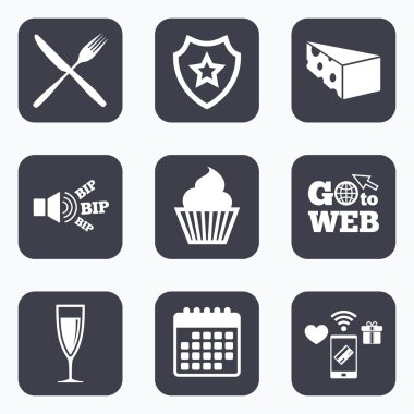 Gıda simgeler. kek cupcake sembolü. 