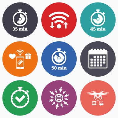 Zamanlayıcı simgeler. Elli dakika kronometre 