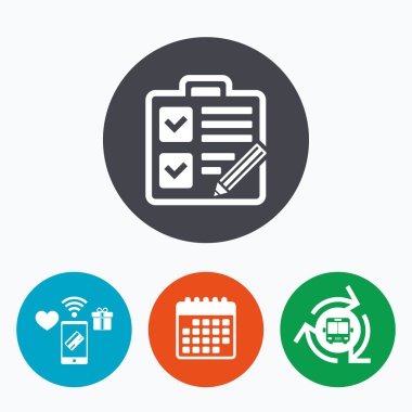 Denetim listesi işareti simgesi. Kontrol listesi sembolü.