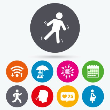 Şemsiye ile iş adamı. İnsan çalışan sembolü.