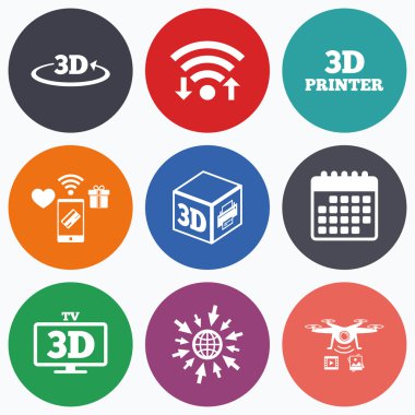 3D teknoloji simgeleri.  