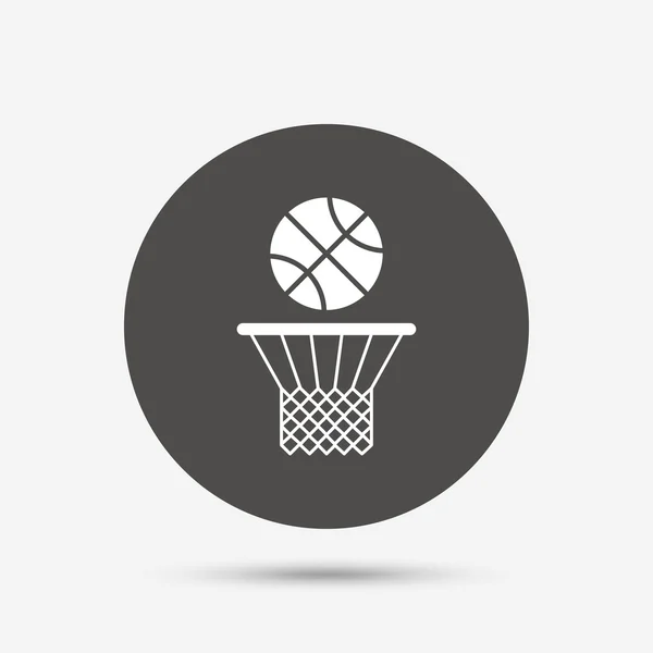 Cesta de baloncesto e icono de pelota . — Vector de stock