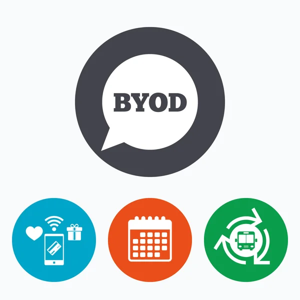 BYOD sign icon. — Stock Vector