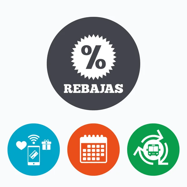 Rebajas-스페인에서 할인 등록 — 스톡 벡터