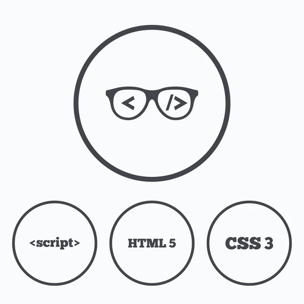 Programador óculos de codificador . — Vetor de Stock