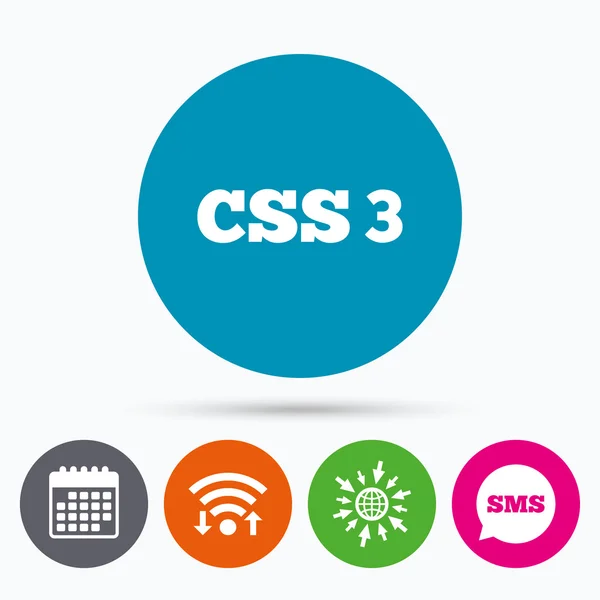 Css3 tecken ikonen. — Stock vektor