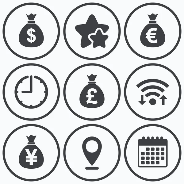 Money bag icons. — Stock Vector