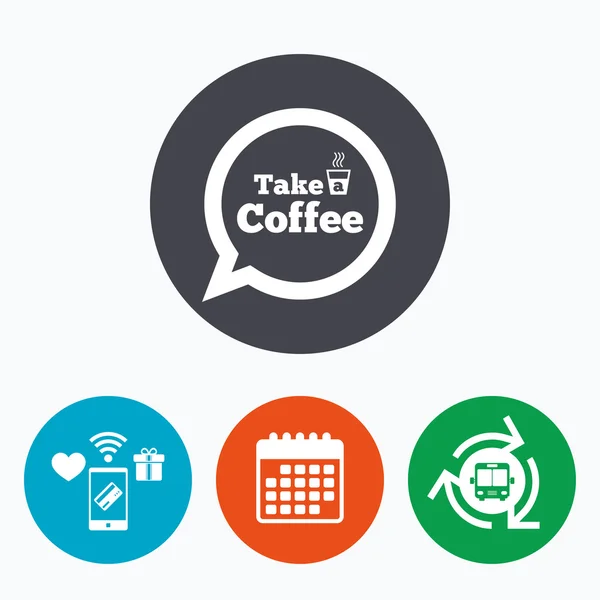 Ta et kaffeskilt-ikon . – stockvektor