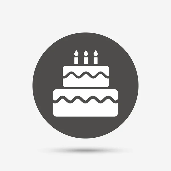 Verjaardag cake teken pictogram. — Stockvector