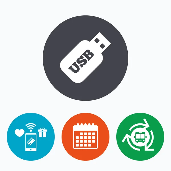 USB-stick teken pictogram. — Stockvector