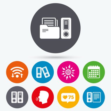 Muhasebe simgeler. Belge depolama klasörleri.