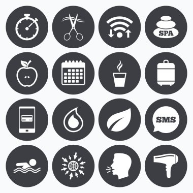 Spa, Kuaför simgeler. 