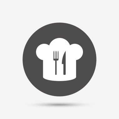 Chef şapka işareti simgesi.  