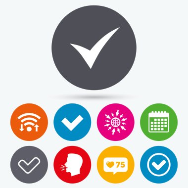 Kontrol işaret. Onay kutusunu onaylayın simgeler.