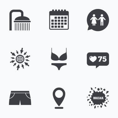 Yüzme Havuzu simgeler.  