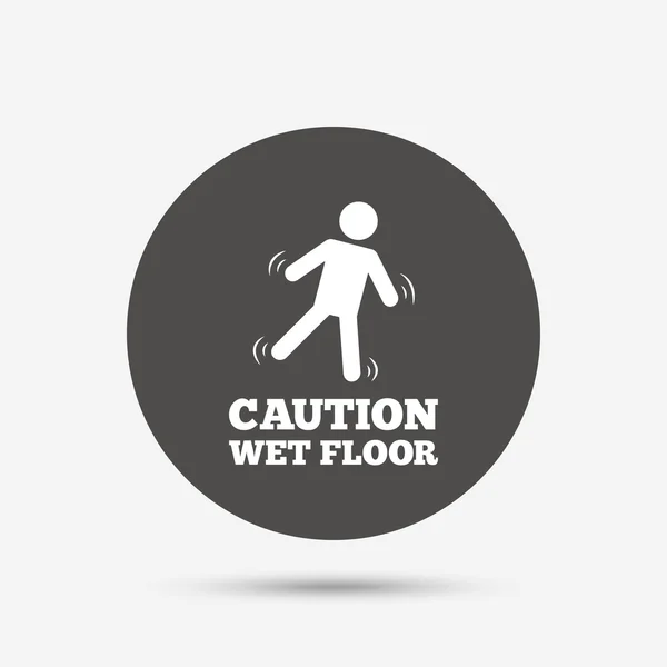 Precaución icono suelo mojado — Vector de stock