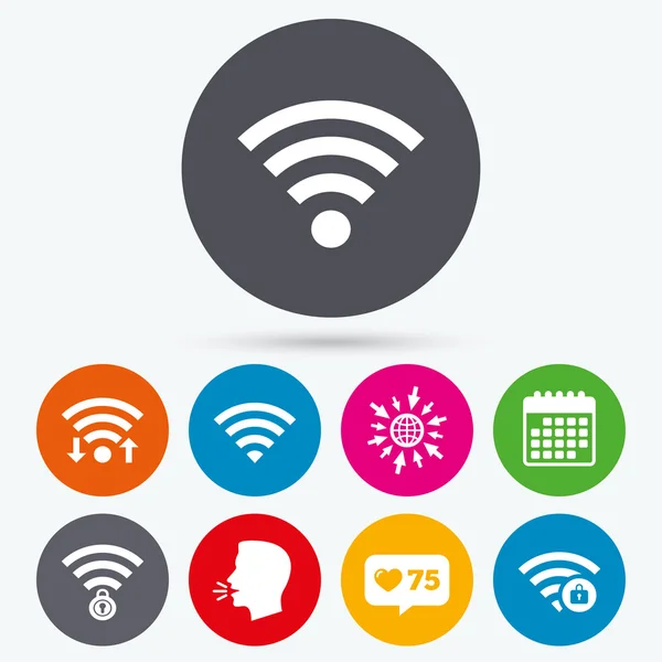 Symbole des drahtlosen Wifi-Netzwerks. — Stockvektor