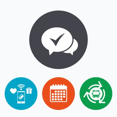 Sohbet onay işareti simgesi.  