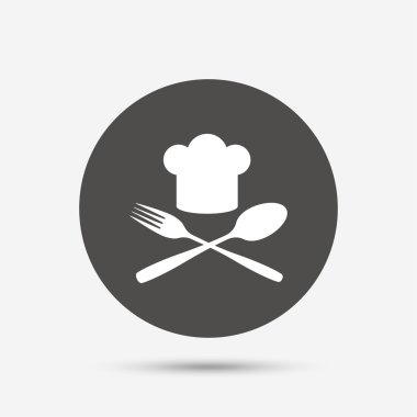 Chef şapka işareti simgesi.  