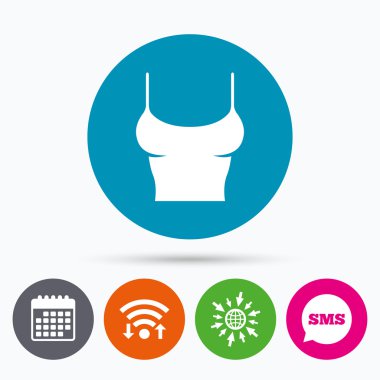 Kadın T-shirt işareti simgesi. 