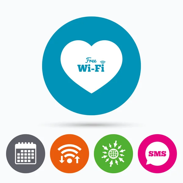 Αγάπη σημάδι δωρεάν Wi-Fi. — Διανυσματικό Αρχείο