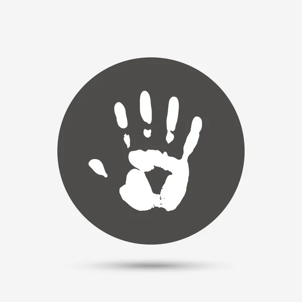 Pictogram van een hand afdrukken teken. — Stockvector