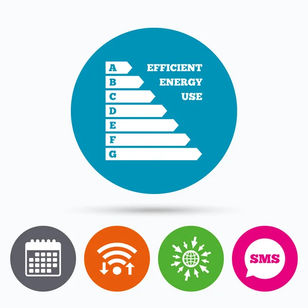 Energy efficiency icon. Electricity consumption — Stock Vector
