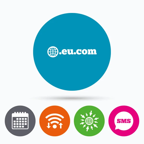 Domain EU.COM sign icon. — Stock Vector