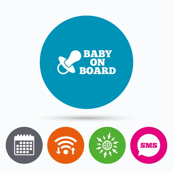 Baby on board sign icon. — Stock Vector